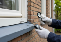 Inspectie van schilderwerk en een houten onderdorpel bij een Nederlandse woning.